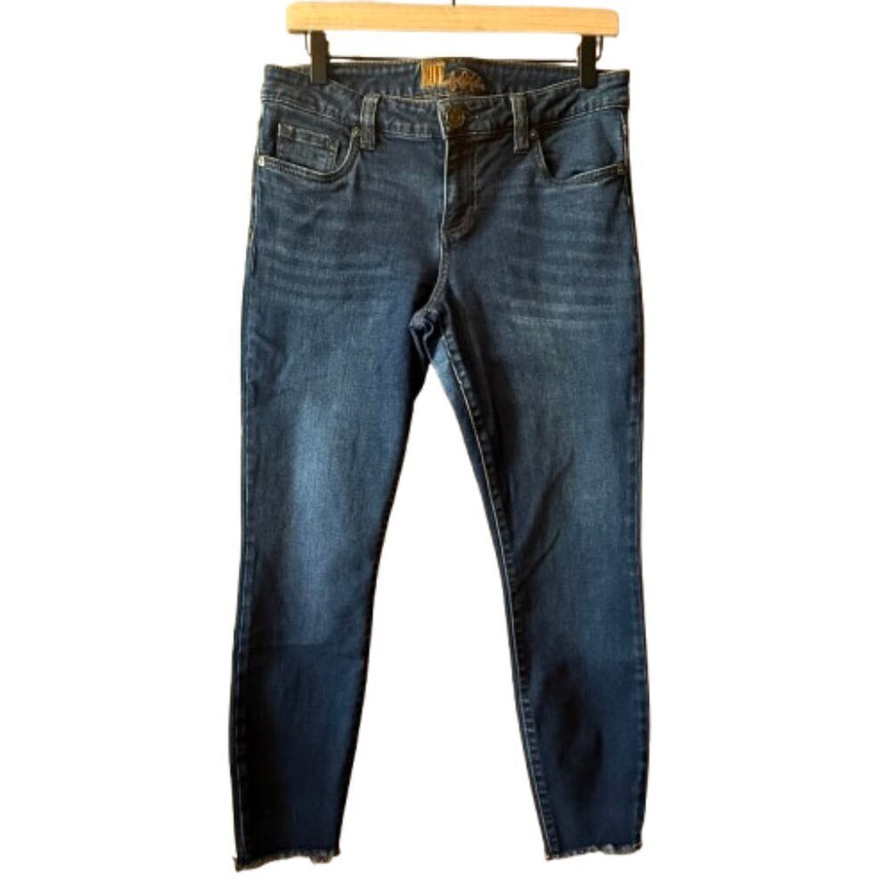 Women's 8 Kut from the Kloth Skinny Ankle Jeans Raw Hem Zipper Fly